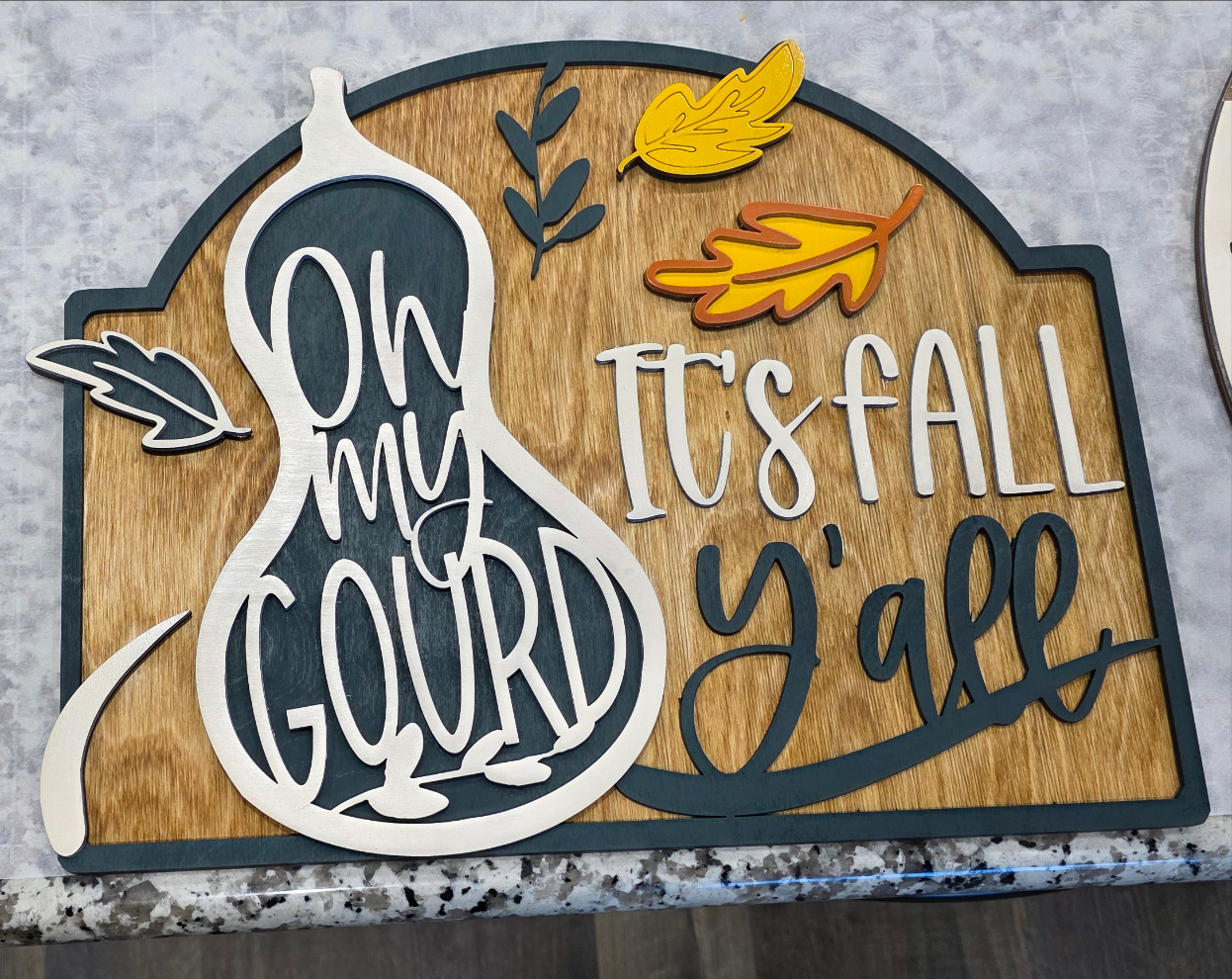 Large Oh My Gourd It's Fall Yall Wall Decor