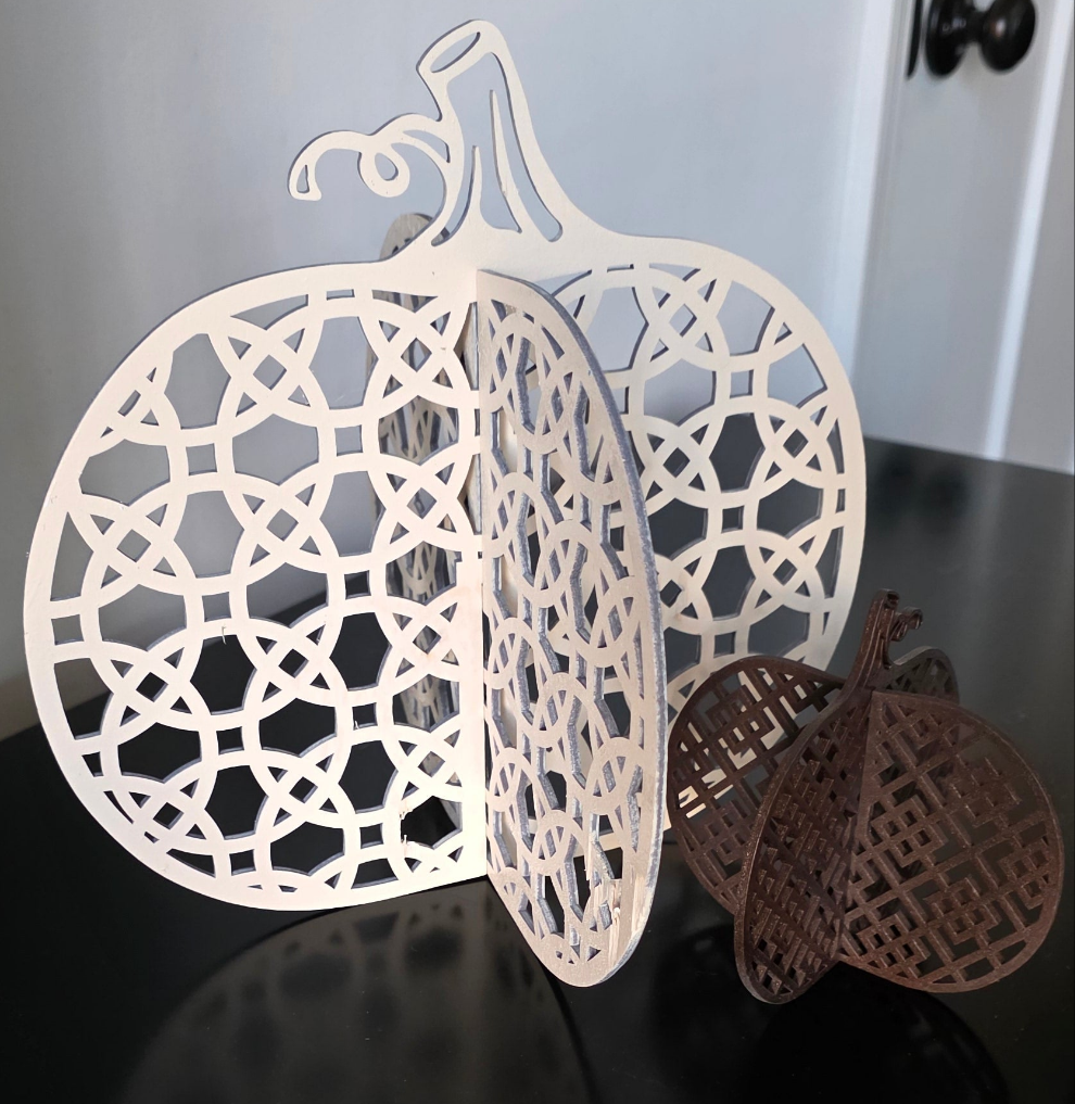 3-D Wooden Intricate Pumpkin